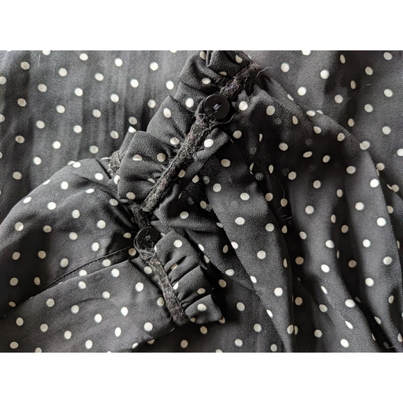 Bongo black and white polkadot button down blouse - Picture 5 of 5